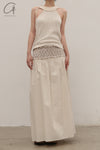 SWAYING/KNIT handmade crochet patchwork skirt SW24SS3B28 apricot